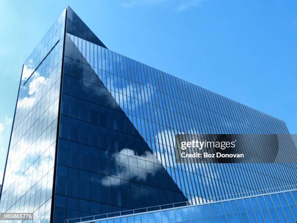 blue skies, astor place, new york - astor place stock pictures, royalty-free photos & images