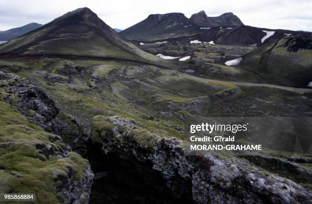 Faille éruptive dans la région de Landmannalaugar, Islande.