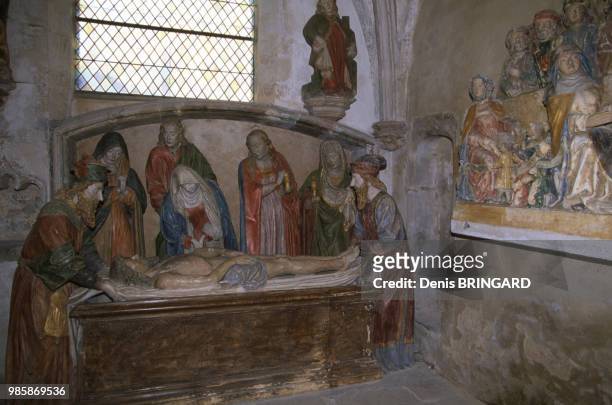 Mise au Tombeau du XVe siècle dans l'église de Bulgneville, Vosges, France.