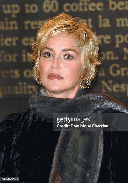 Actress Sharon Stone attends the Nespresso Flagship Store Opening on the Champs Elysee on December 13, 2007 in Paris, France.