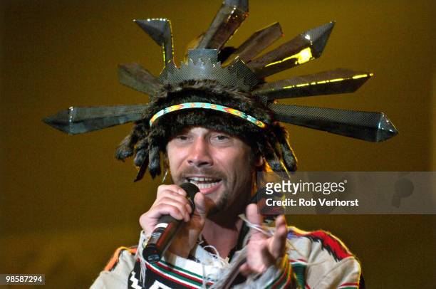 Jay Kay from Jamiroquai performs live on stage at the North Sea Jazz Festival in Ahoy, Rotterdam, Netherlands on July 14 2006