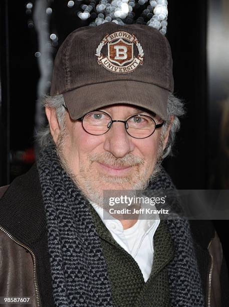 Executive producer Steven Spielberg arrives at HBO's premiere of "The Pacific" held at Grauman's Chinese Theatre on February 24, 2010 in Hollywood,...