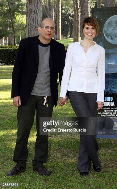 Director Felice Farina and Paola Cortellesi attend the 'La Fisica Dell' Acqua' photocall at La Casa Del Cinema on April 21, 2010 in Rome, Italy.