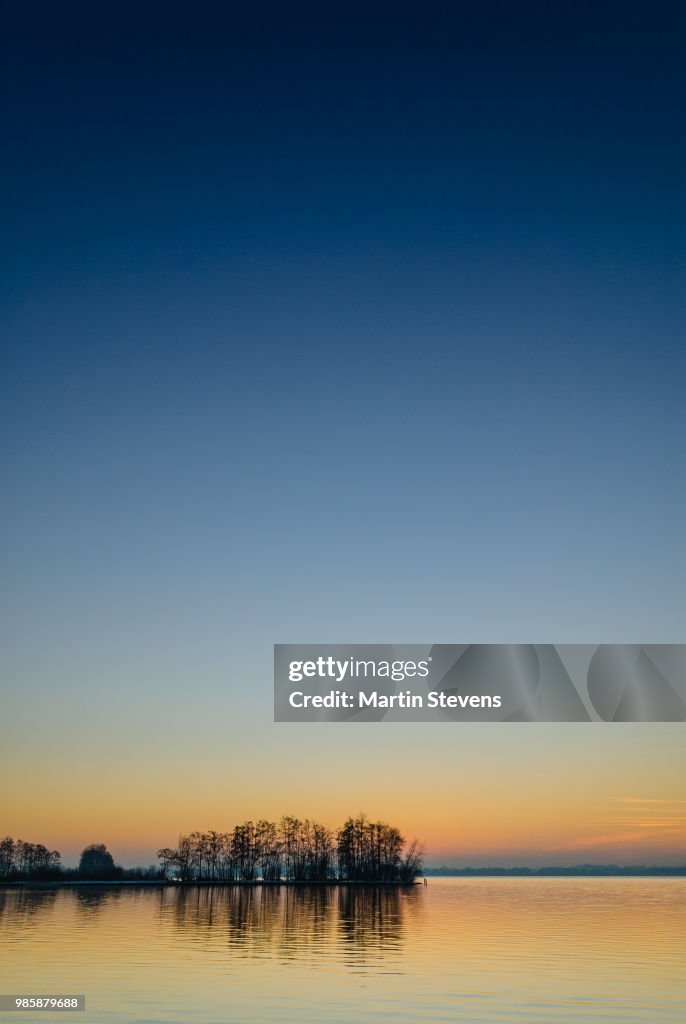Sunset, zonsondergang Wijde Blik, Kortenhoef, Noord Holland, Netherlands