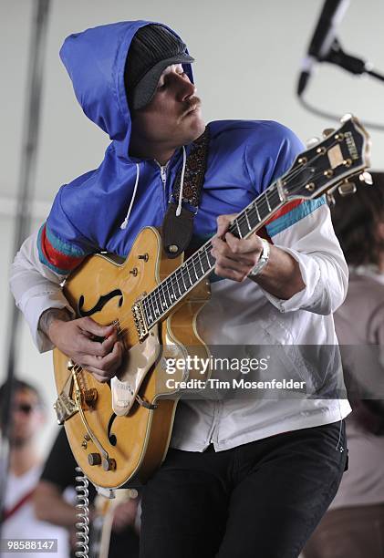 John Baldwin Gourley of Portugal. The Man performs as part of the Coachella Valley Music and Arts Festival at the Empire Polo Fields on April 17,...