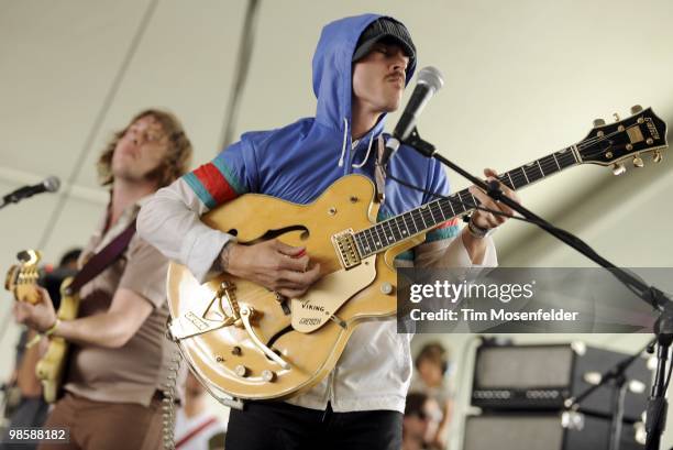 John Baldwin Gourley of Portugal. The Man performs as part of the Coachella Valley Music and Arts Festival at the Empire Polo Fields on April 17,...