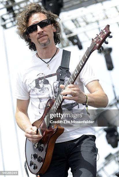 John Wesley of Porcupine Tree performs as part of the Coachella Valley Music and Arts Festival at the Empire Polo Fields on April 17, 2010 in Indio,...