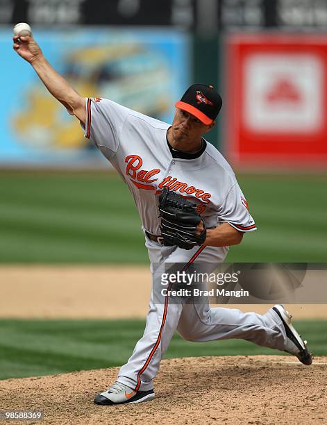 Jeremy Guthrie of the Baltimore Orioles bats during the game between the Baltimore Orioles and the Oakland Athletics on Saturday, April 17 at the...