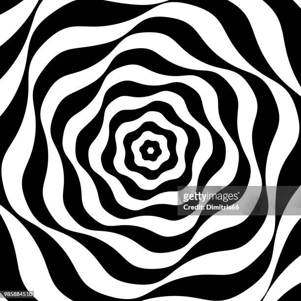 black and white op art - swirl pattern stock illustrations