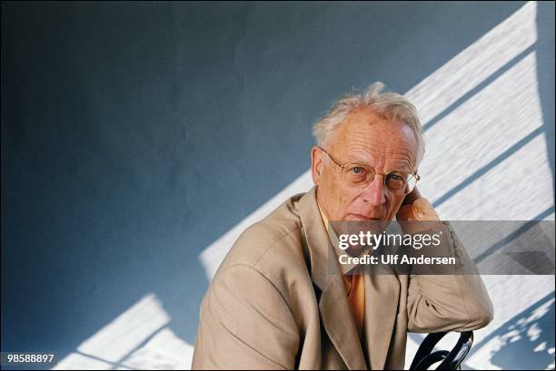 French Sociologist Alain Touraine poses during a portrait session in Paris, France.