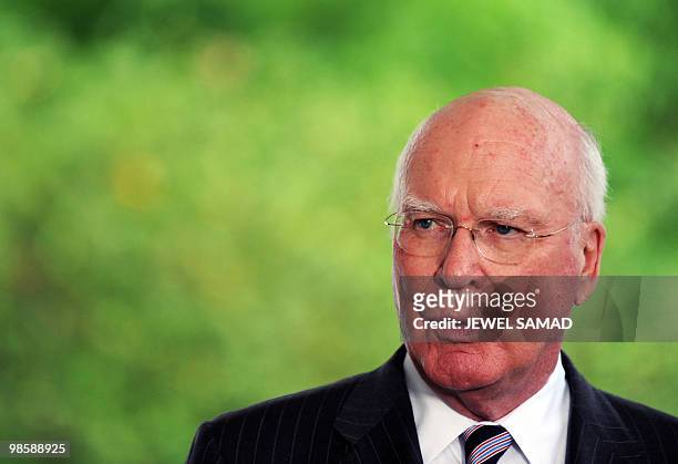 Senator Patrick Leahy , D-VT, speaks to reporters following a meeting with US President Barack Obama and Vice President Joe Biden at the White House...