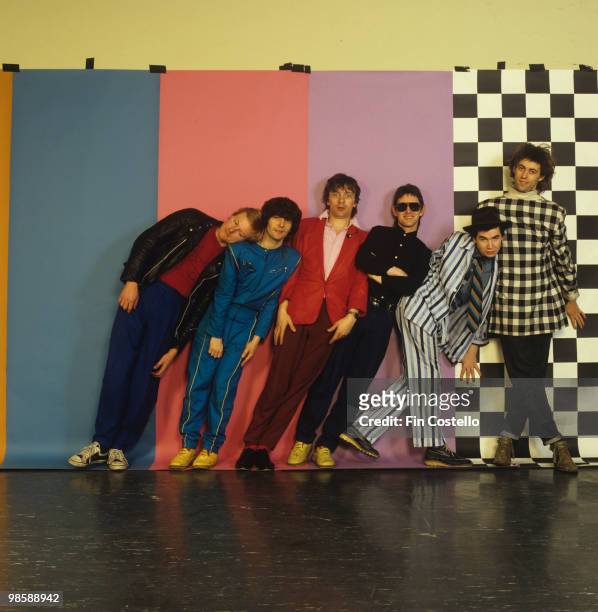 Simon Crowe, Pete Briquette, Garry Roberts, Gerry Cott, Johnnie Fingers and Bob Geldof of the Boomtown Rats in October 1979.