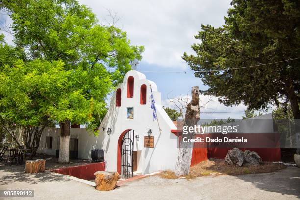 church of prophet elias - ancient thira stock pictures, royalty-free photos & images