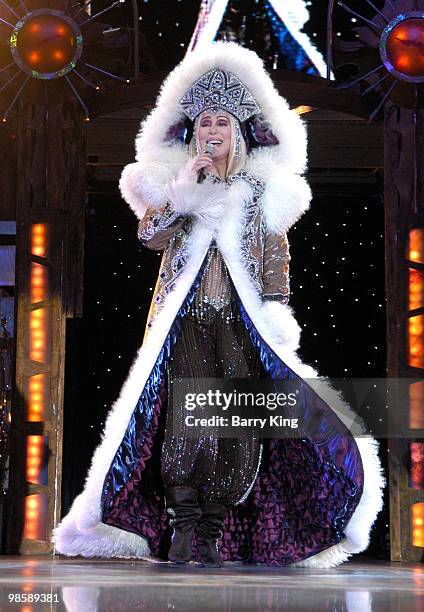 Cher performing on her Living Proof Farewell Tour in San Bernardino, California at the Hyundai Pavilion on August 30, 2003. This was the 173rd show...