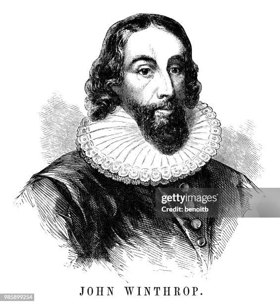 john winthrop - winthrop stock illustrations