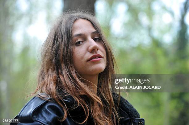 French singer Izia poses on April 14, 2010 in Bourges, during the 34th edition of "Le printemps de Bourges" rock pop festival. The yearly event runs...