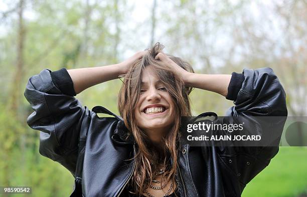 French singer Izia poses on April 14, 2010 in Bourges, during the 34th edition of "Le printemps de Bourges" rock pop festival. The yearly event runs...