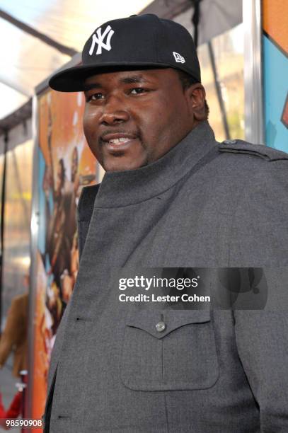 Actor Quinton Aaron arrives at "The Losers" Premiere at Grauman�s Chinese Theatre on April 20, 2010 in Hollywood, California.