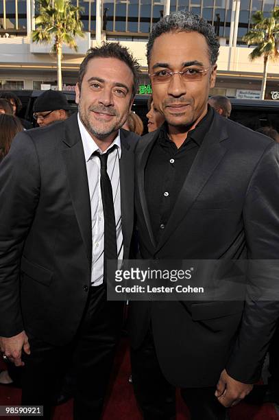 Actor Jeffrey Dean Morgan and director Sylvain White arrive at "The Losers" Premiere at Grauman�s Chinese Theatre on April 20, 2010 in Hollywood,...