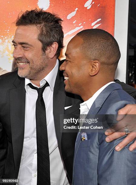 Actors Jeffrey Dean Morgan and Columbus Short arrive at "The Losers" Premiere at Grauman�s Chinese Theatre on April 20, 2010 in Hollywood, California.