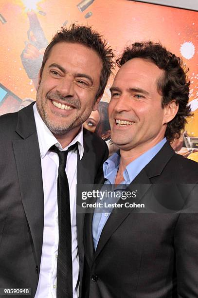 Actors Jeffrey Dean Morgan and Jason Patric arrive at "The Losers" Premiere at Grauman�s Chinese Theatre on April 20, 2010 in Hollywood, California.