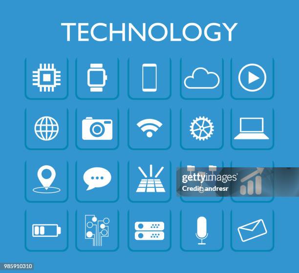 technology icons illustration - camera sensor stock illustrations