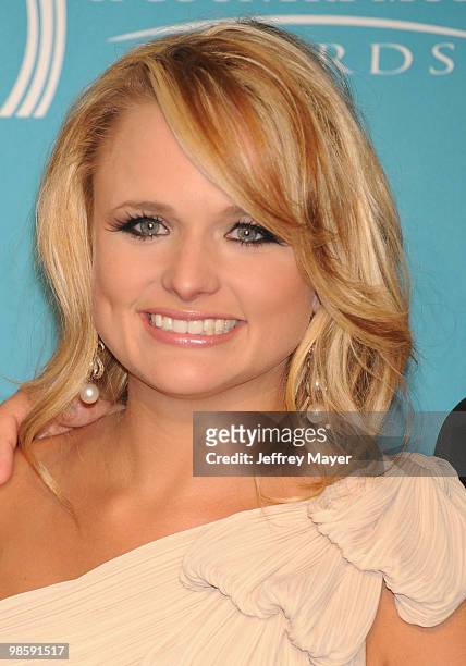 Musician Miranda Lambert winner of Album Of The Year and Video Of The Year poses in the press room during the 45th Annual Academy of Country Music...