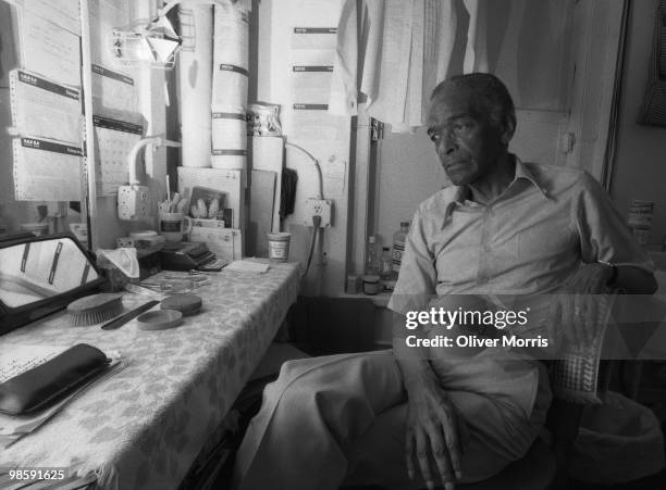 Portrait of American tap dancer and actor Charles 'Honi' Coles backstage prior to a performance at the St. James Theater, New York, New York, 1984.