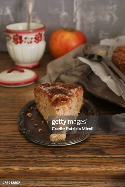 torta alle mele fetta - fetta - fotografias e filmes do acervo