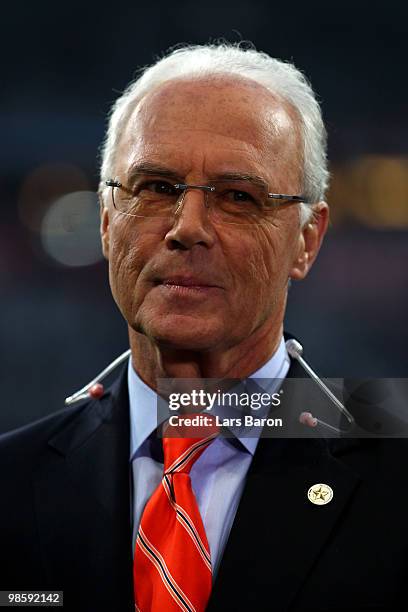 Franz Beckenbauer of Bayern during the UEFA Champions League semi final first leg match between FC Bayern Muenchen and Olympic Lyon at Allianz Arena...