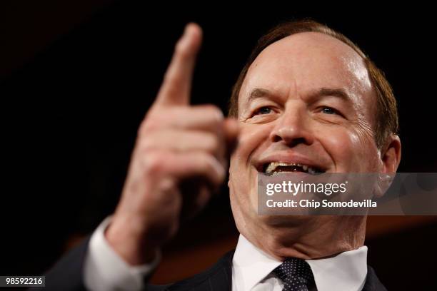 Senate Banking Committee ranking member Sen. Richard Shelby talks with reporters about bipartisan progress on financial reform legislation at the...