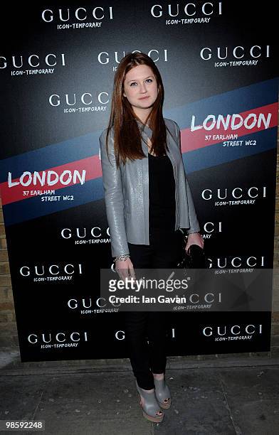 Bonnie Wright attends the Gucci Icon Temporary store opening on April 21, 2010 in London, England.