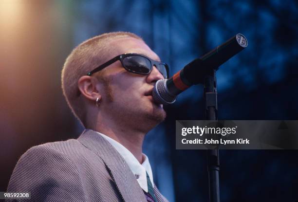 Singer Layne Staley of Alice in Chains performs on stage at the Lollapalooza Festival in July 1993.