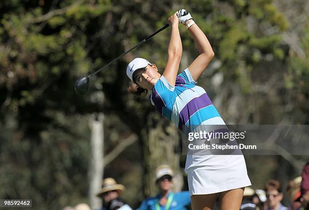 Michelle Wie hits her tee shot on the seventh hole during the final round of the Kia Classic Presented by J Golf at La Costa Resort and Spa on March...