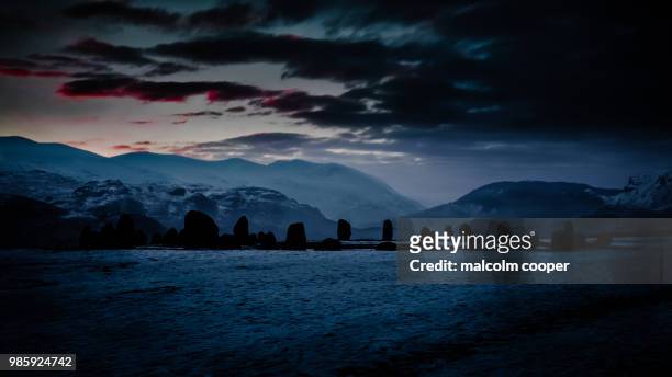 castlerigg stone circle, cumbria at sunrise - malcolm hill fotografías e imágenes de stock