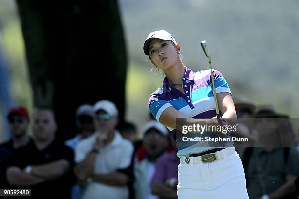 Michelle Wie hits her tee shot on the second hole during the final round of the Kia Classic Presented by J Golf at La Costa Resort and Spa on March...