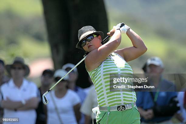 Christina Kim hits her tee shot on the second hole during the final round of the Kia Classic Presented by J Golf at La Costa Resort and Spa on March...