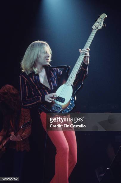 Bassist Tom Hamilton of Aerosmith performs on stage at The Summit in Houston, Texas on June 24, 1976.