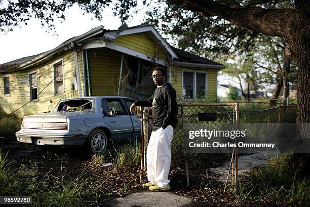 Filmmaker Spike Lee poses for photo in the Lower Ninth Ward district on July 23, 2006 of New Orleans, Louisiana.