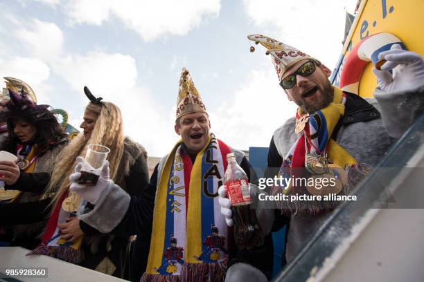 Carnival-goers in costume take part in the Rosenmontag carnival procession in Mainz, Germany, 12 Febraury 2018. The 'Rosenmontagsumzug' is the...