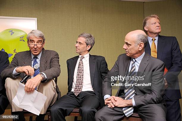 Actor Sam Waterston, EVP, Oceana, Jim Simon, CEO, Charity Buzz, Coppy Holzman, and CEO, Christie's, Edward Dolman attend A Bid to Save the Earth...