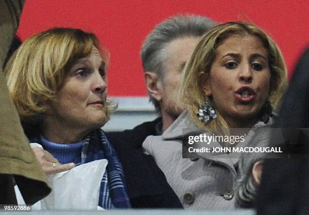 Bayern Munich's French midfielder Franck Ribery's wife Wahiba attends the first leg UEFA Champions League semi-final football match FC Bayern Munich...