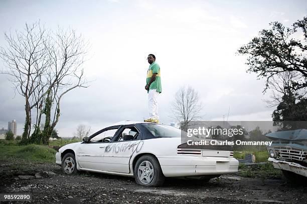 Filmmaker Spike Lee poses for photo in the Lower Ninth Ward district on July 23, 2006 of New Orleans, Louisiana.