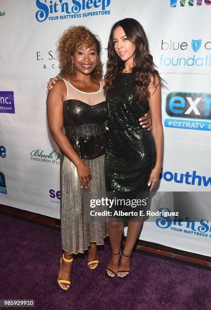 Personalities Tanika Ray and Teri Seymour attends the 2018 Imagine Cocktail Party To Benefit Jenesse Center at Wilshire Country Club on June 27, 2018...