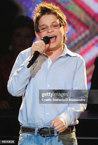 Cristian Imparato performs during 'Chiambretti Night' Italian Tv Show held at Mediaset Studios on April 21, 2010 in Milan, Italy.