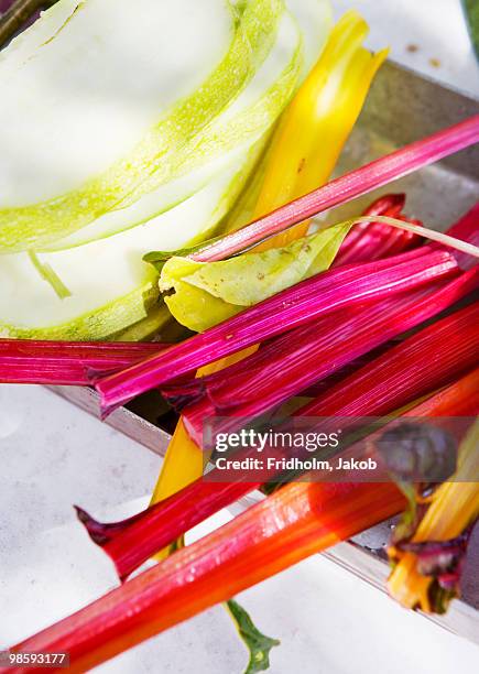 whitebeet, close-up, sweden. - cerise stockfoto's en -beelden