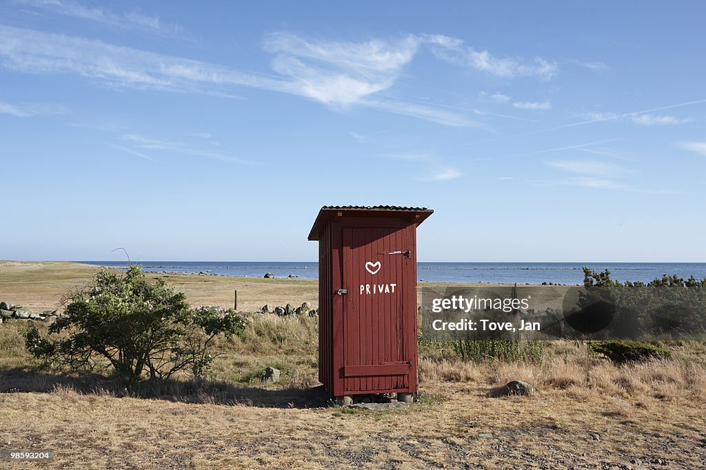 An Outhouse On A Beach By The Sea Sweden High-Res Stock Photo - Getty Images