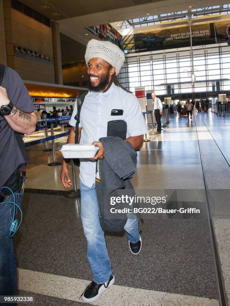 Ziggy Marley is seen at Los Angeles International Airport on June 27, 2018 in Los Angeles, California.