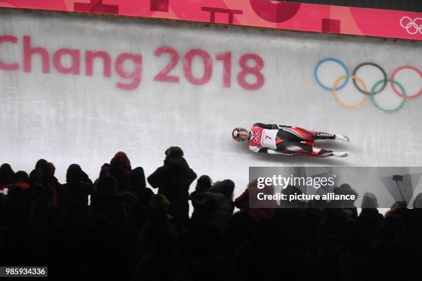 Canada's Kimberley McRae in action at the women's luge singles at the Alpensia Sliding Centre in Pyeongchang, South Korea, 13 February 2018. Photo:...