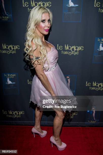 Television personality Angelique "Frenchy" Morgan attends the opening night of "Le Magique Fantastique" magic burlesque show at the Windows Showroom...